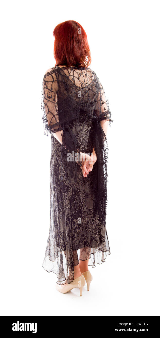 Woman back view dress full length hi-res stock photography and images