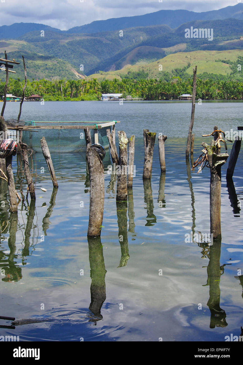 Jayapura, Indonesia - January 24, 2015: The beautiful waters of Lake Sentai Stock Photo