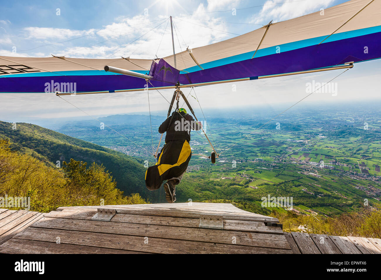 Mount Grappa hang glider Stock Photo Alamy