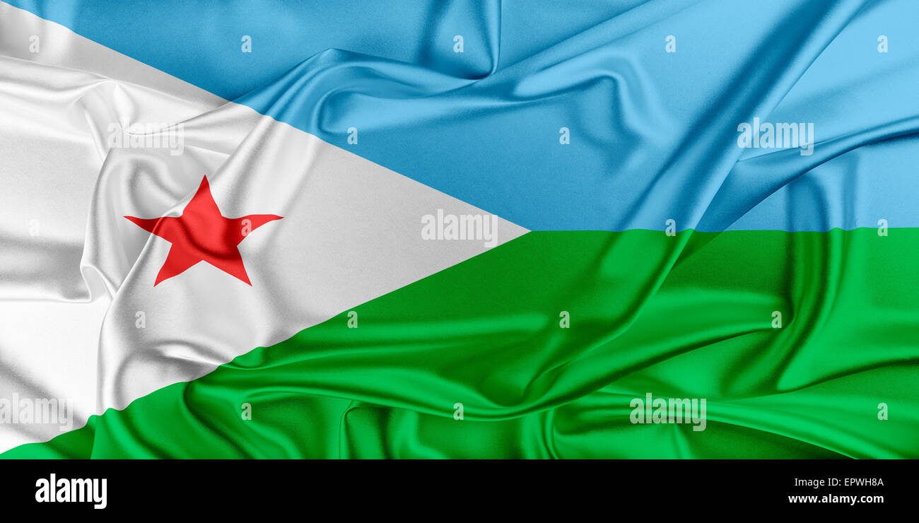 Flag of Djibouti Stock Photo