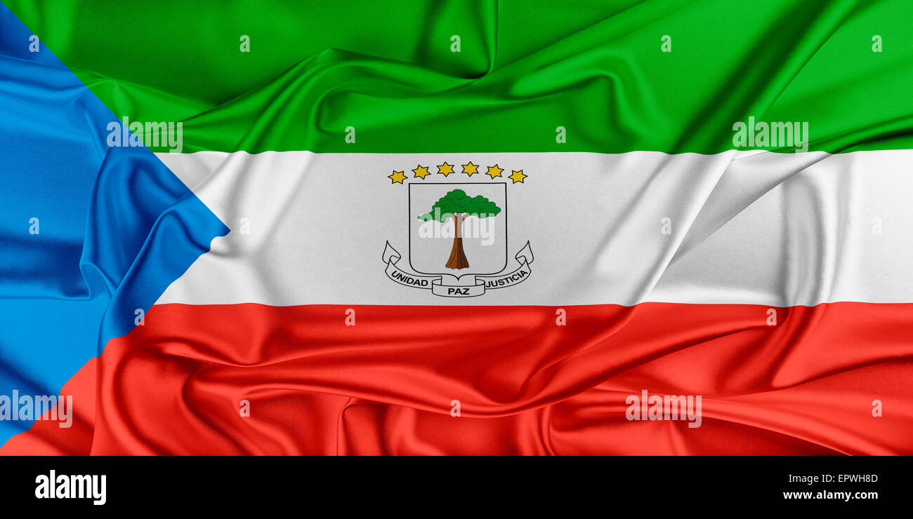 Flag of Equatorial Guinea Stock Photo