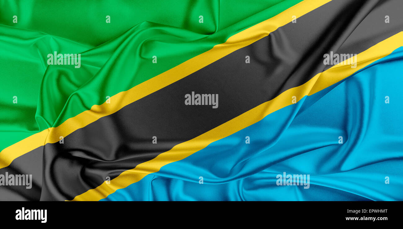 National flag of tanzania waving hi-res stock photography and images ...