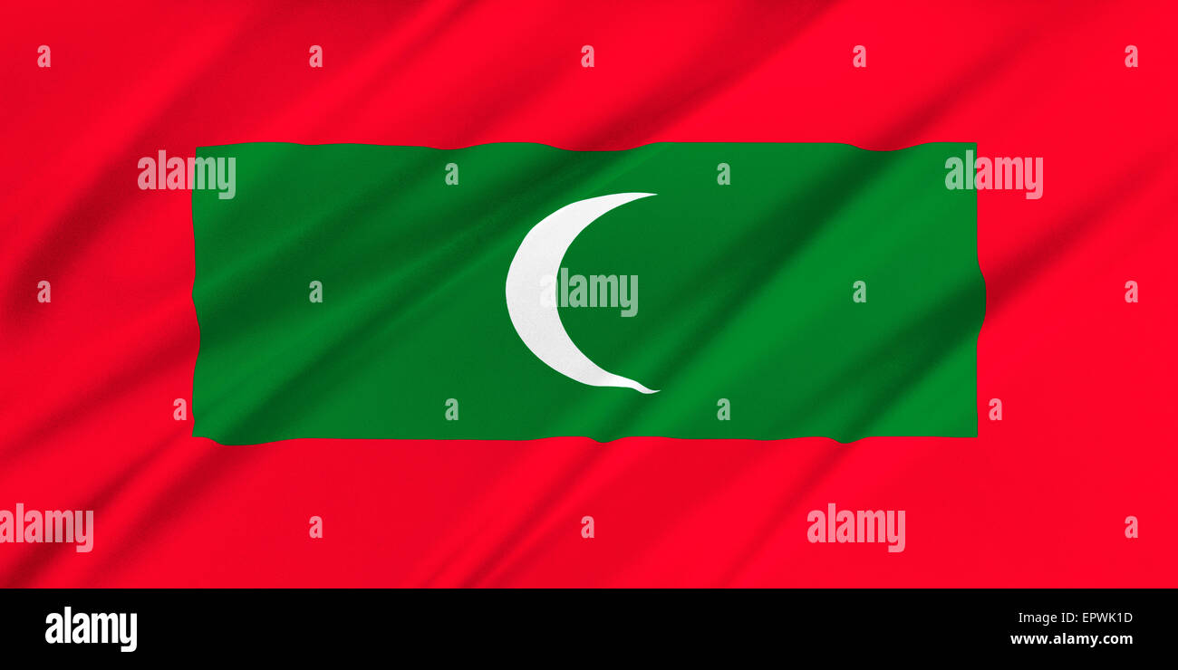 Flag of Maldives Stock Photo