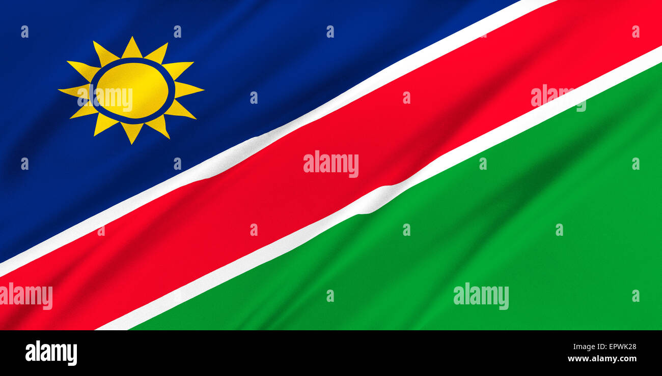 Flag of Namibia Stock Photo