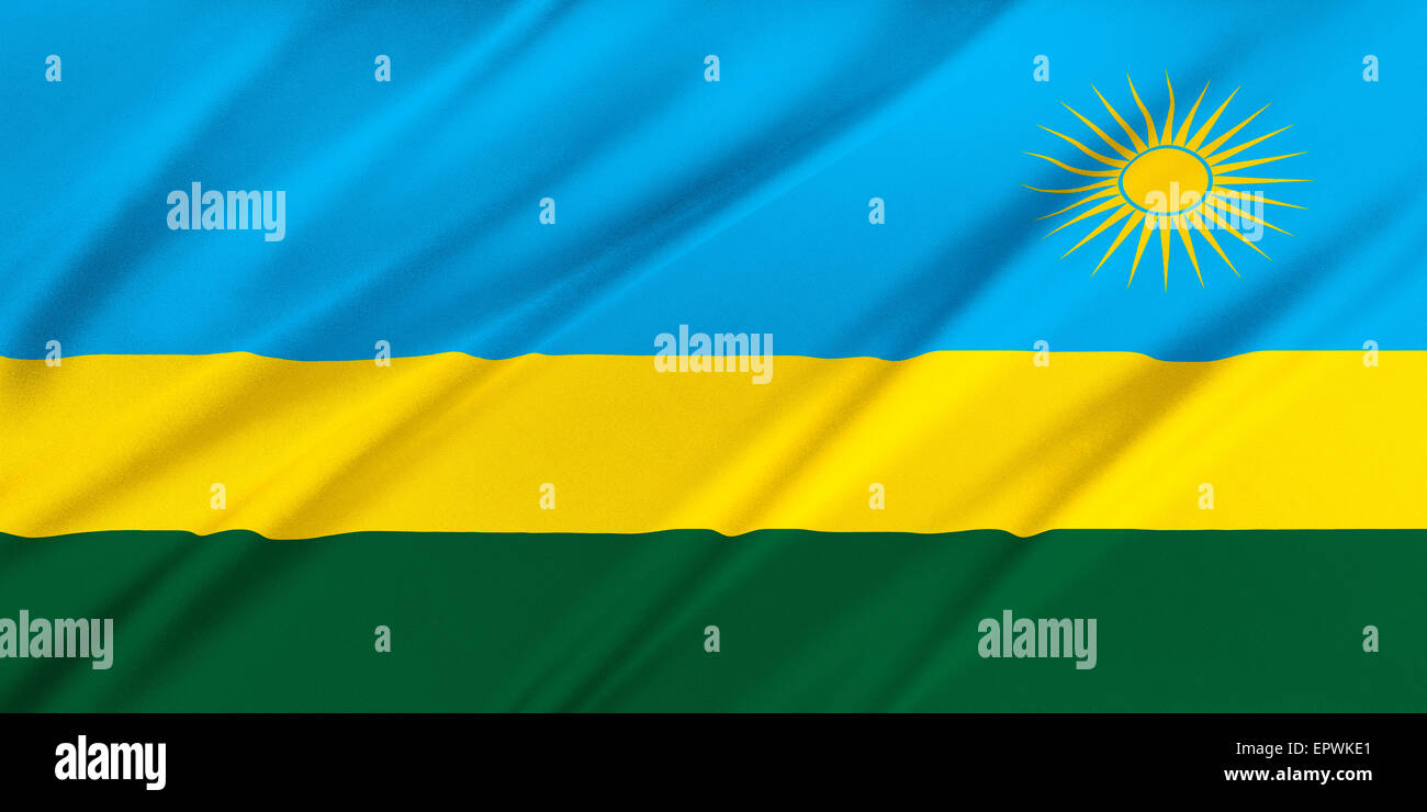 Flag of Rwanda Stock Photo