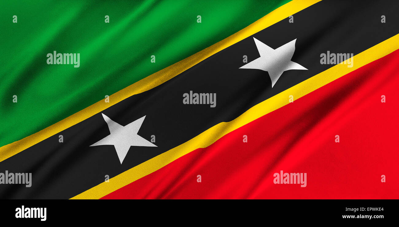 Flag of Saint Kitts and Nevis Stock Photo