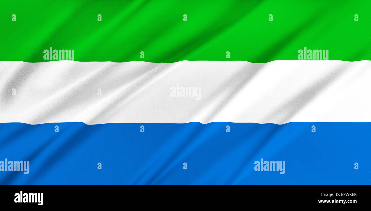Flag of Sierra Leone Stock Photo