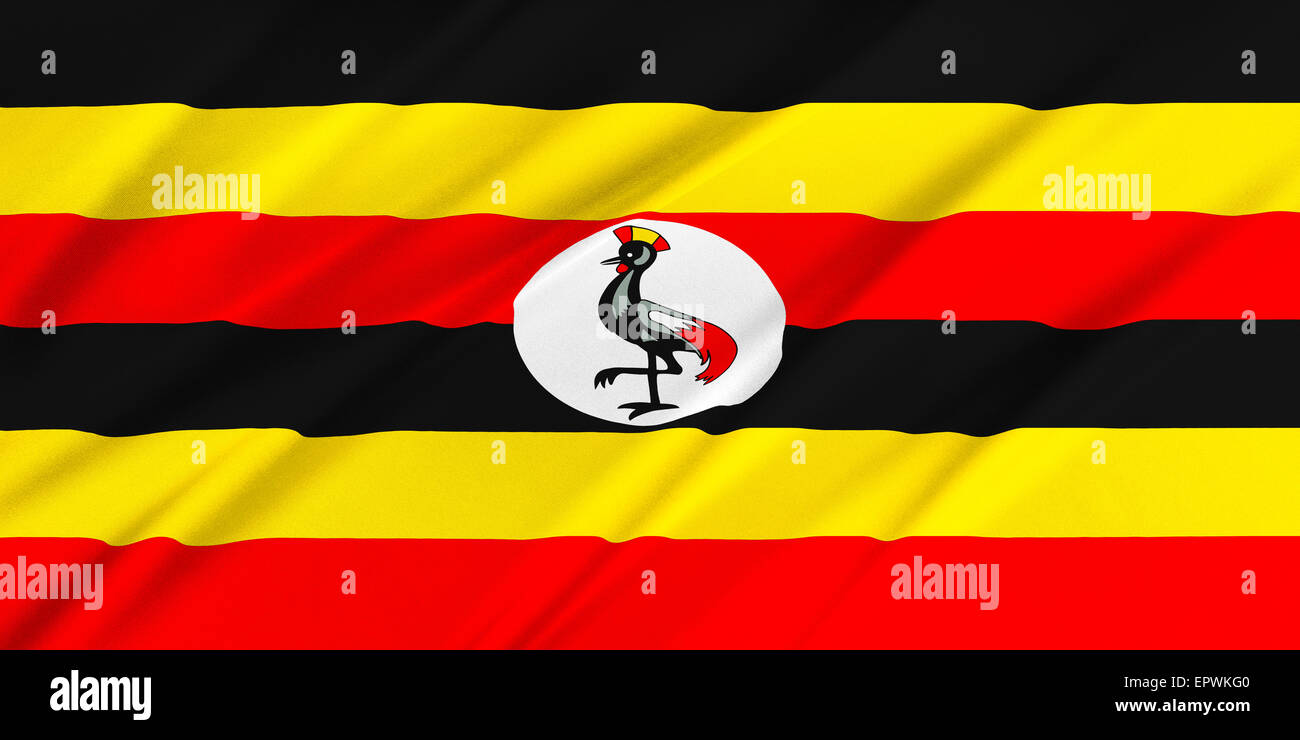 Flag of Uganda Stock Photo