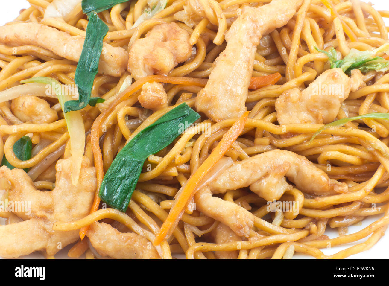 Delicious chinese food, chicken Lo Mein stir fry Stock Photo