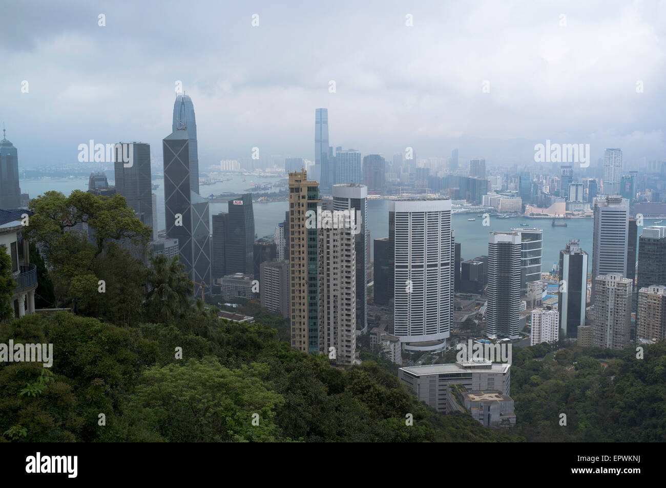 dh  CENTRAL HONG KONG Hong Kong smog city pollution Stock Photo
