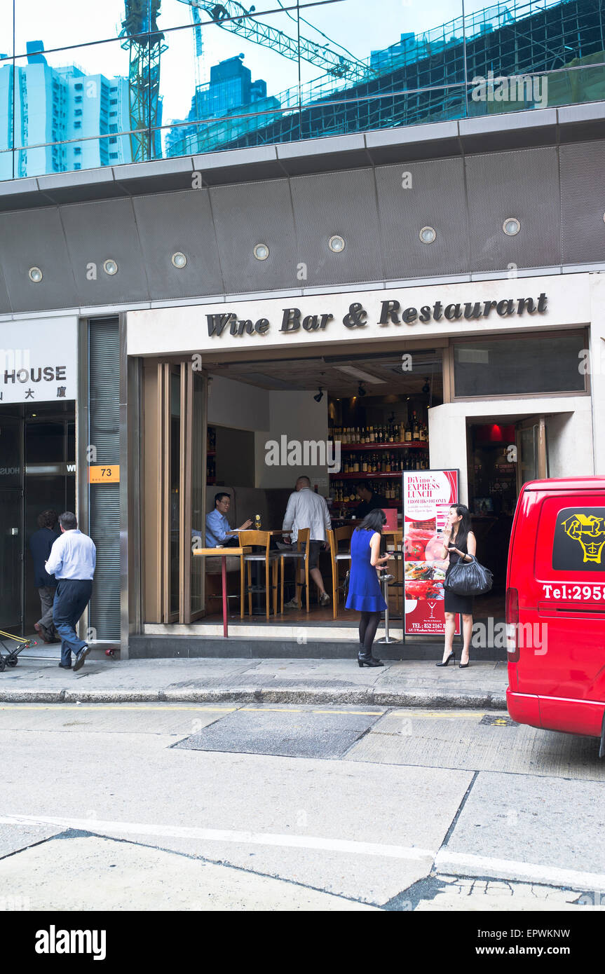 dh Mid level CENTRAL HONG KONG Modern Wine Bar and restaurant people Stock Photo