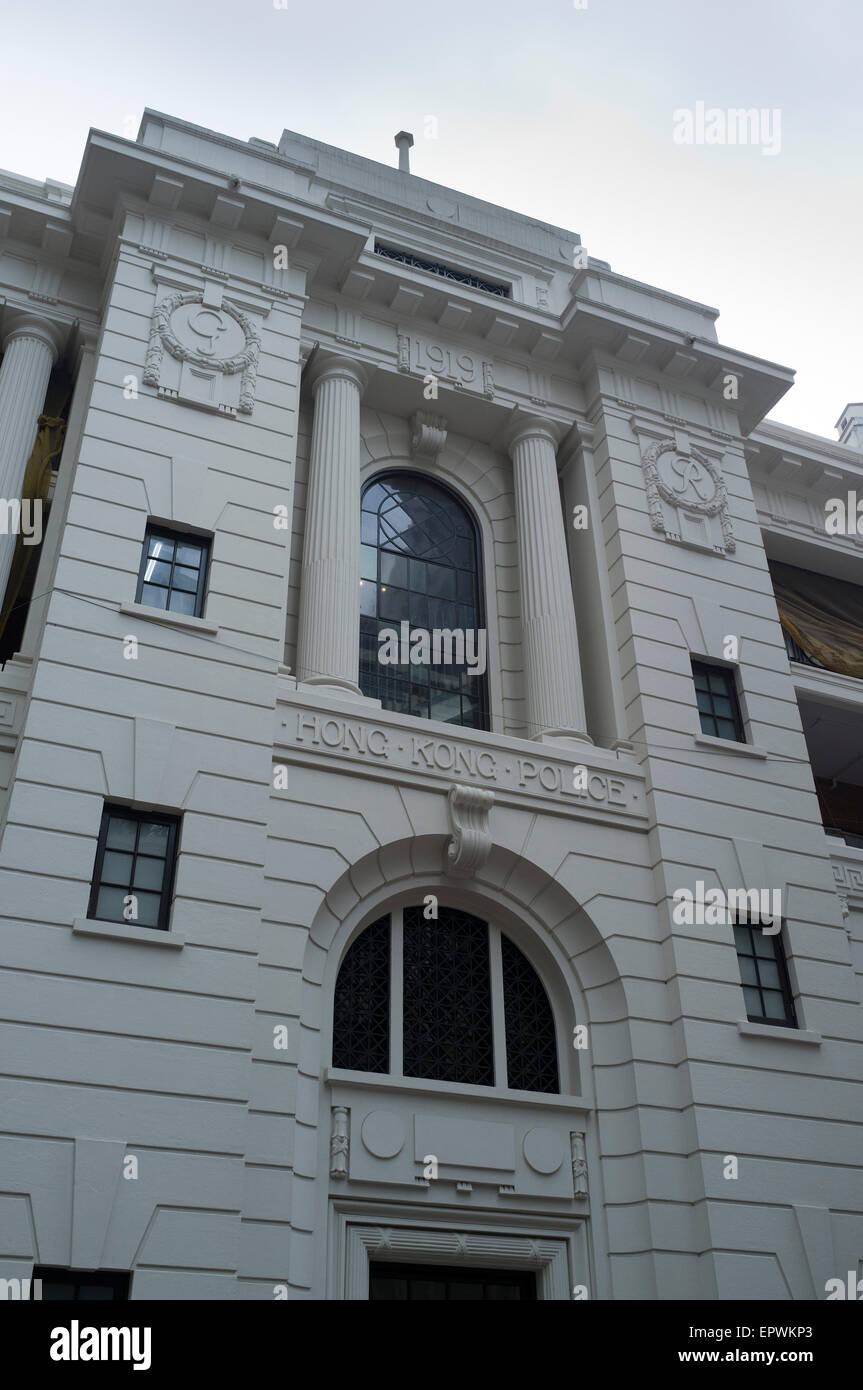 dh  CENTRAL HONG KONG Old Hong Kong police station 1910s colonial building Stock Photo