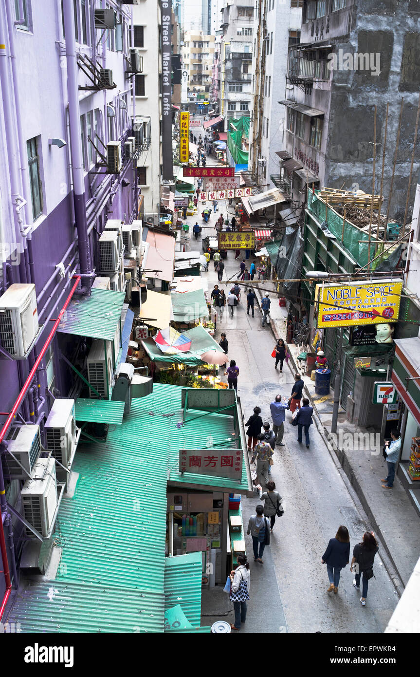 dh Mid level CENTRAL HONG KONG Mid levels street with people Stock Photo