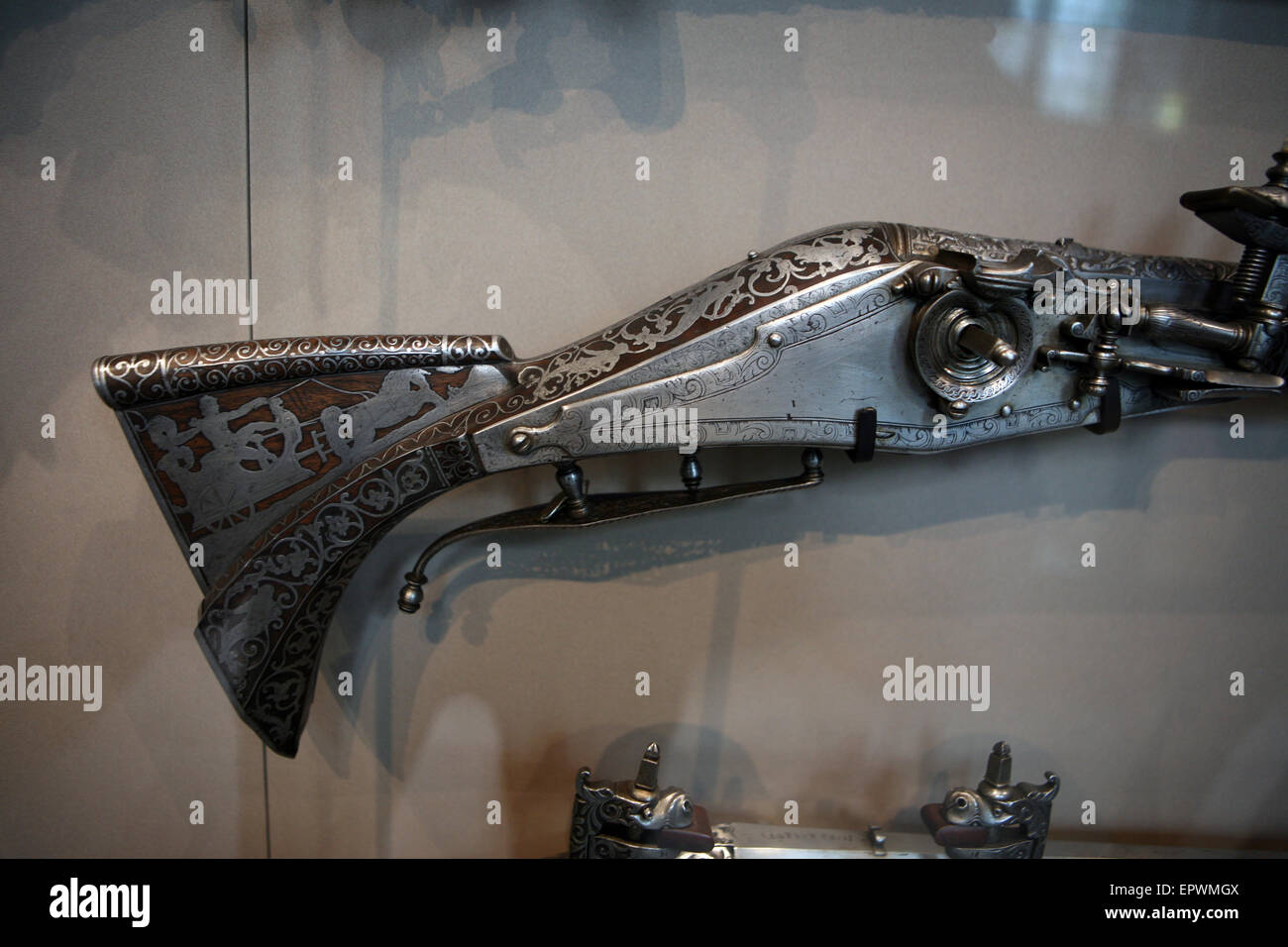 Butt of a Wheellock Arquebus Stock Photo Alamy