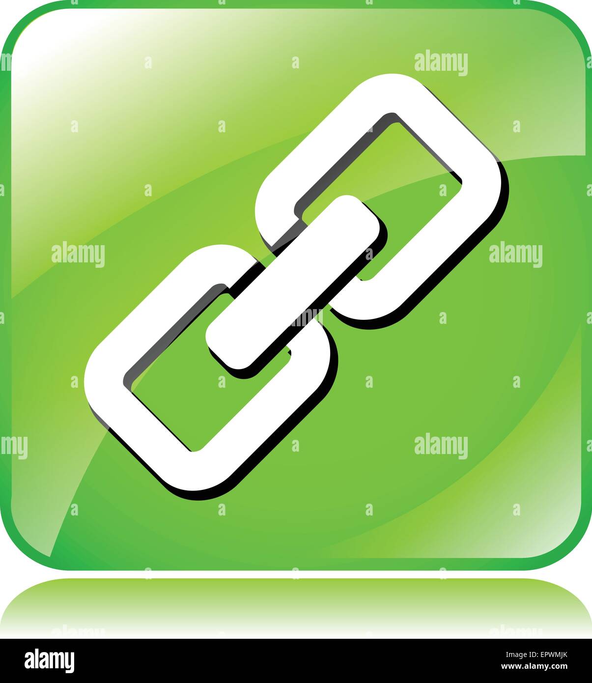 illustration of green chain icon on white background Stock Vector Image