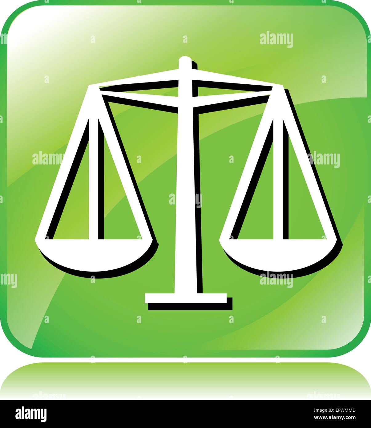 illustration of green scales icon on white background Stock Vector