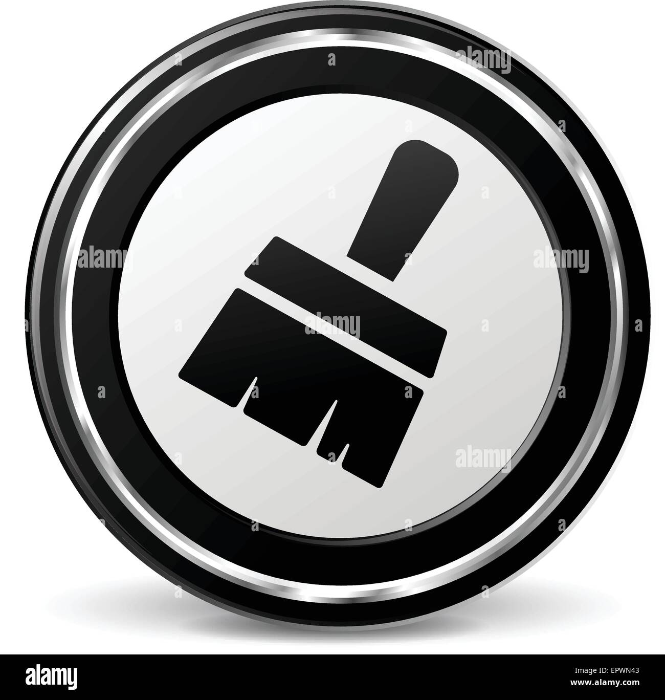 illustration of paintbrush icon with metal ring Stock Vector Image ...