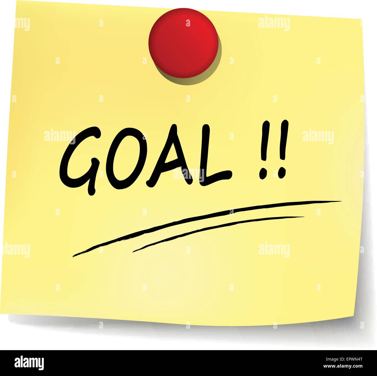 illustration of goal yellow note on white background Stock Vector