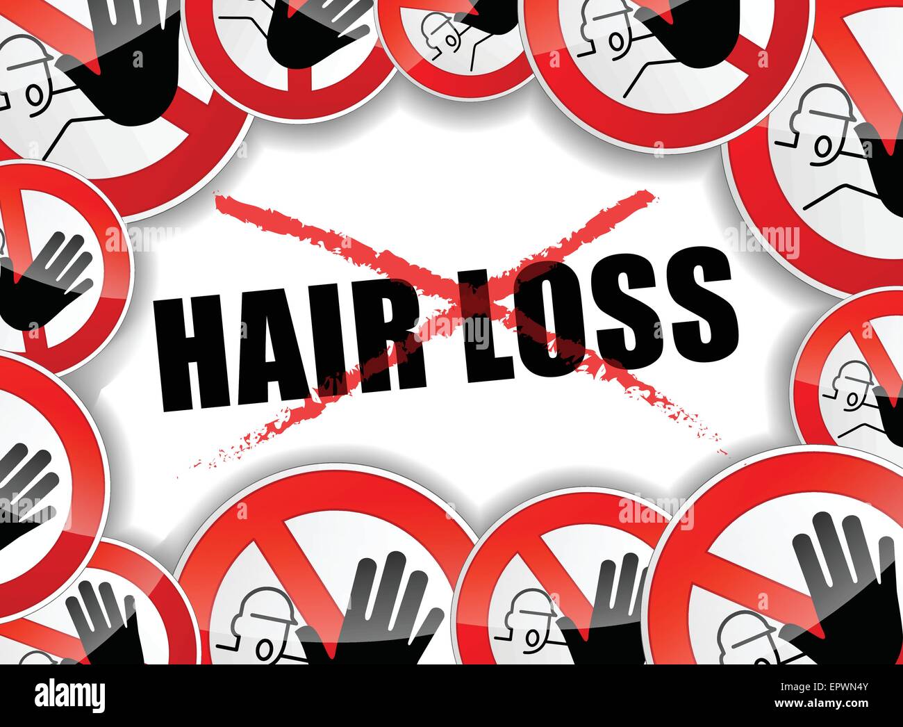 illustration of stop hair loss problems abstract concept Stock Vector