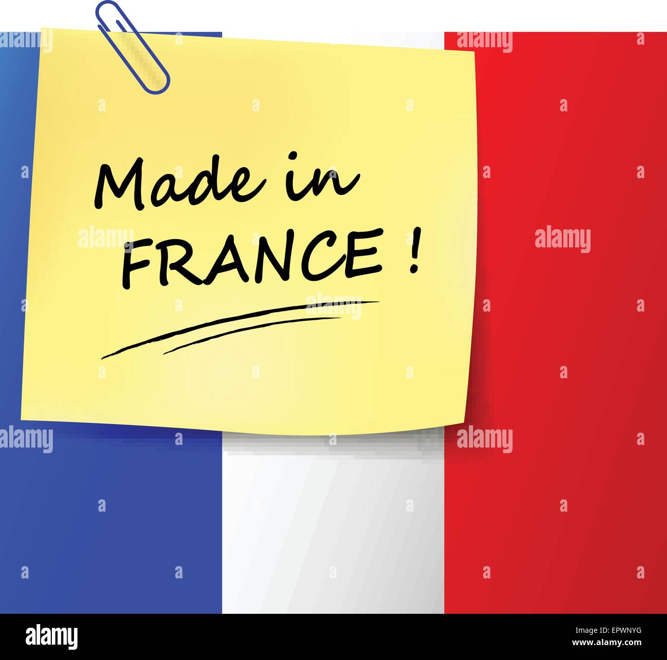 illustration of made in france paper sign Stock Vector