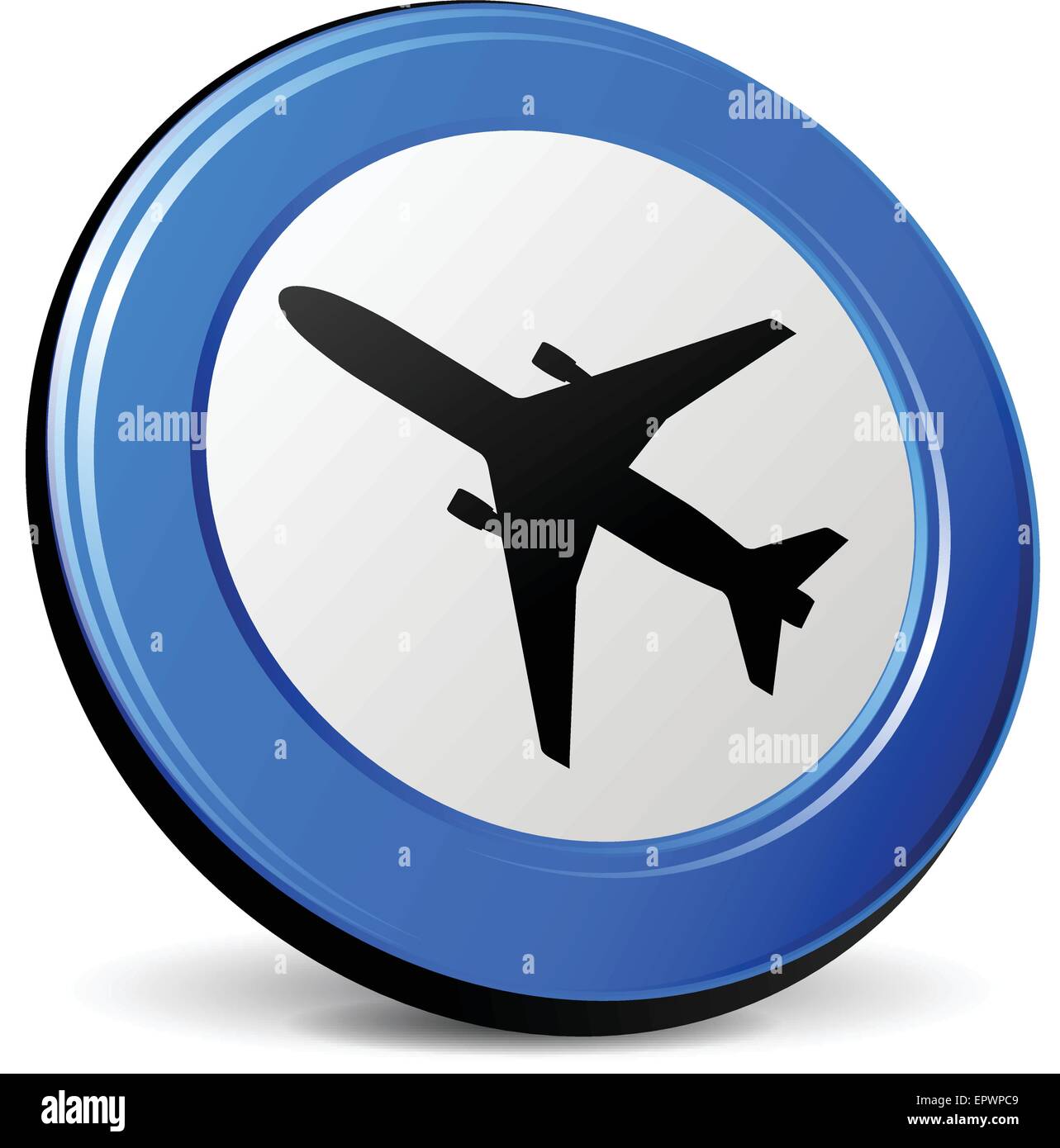 illustration of airplane blue design 3d icon Stock Vector