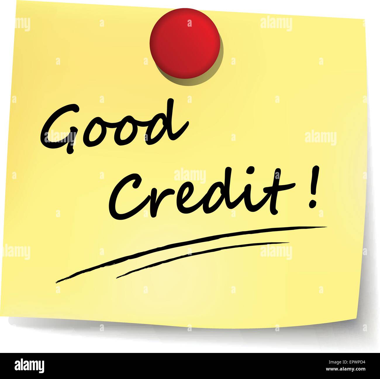 illustration of good credit note on white background Stock Vector