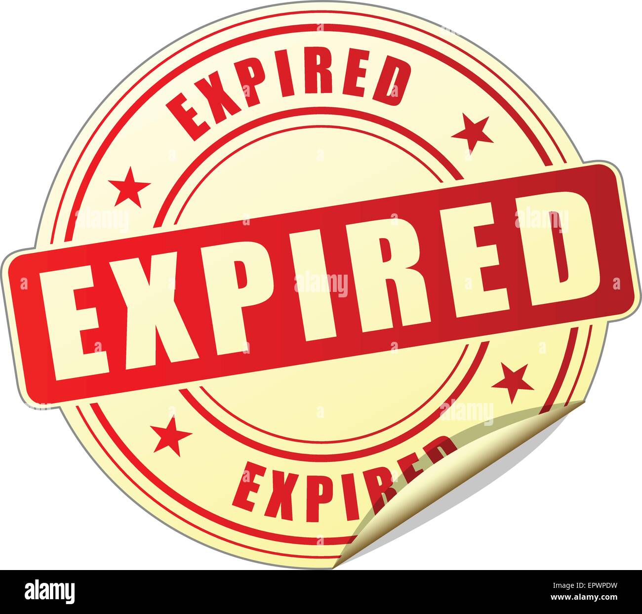 illustration of expired label design red icon Stock Vector