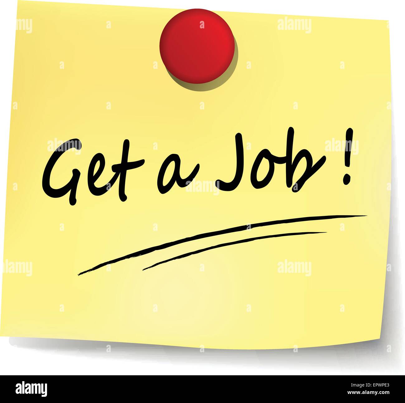 illustration of get a job note on white background Stock Vector Image