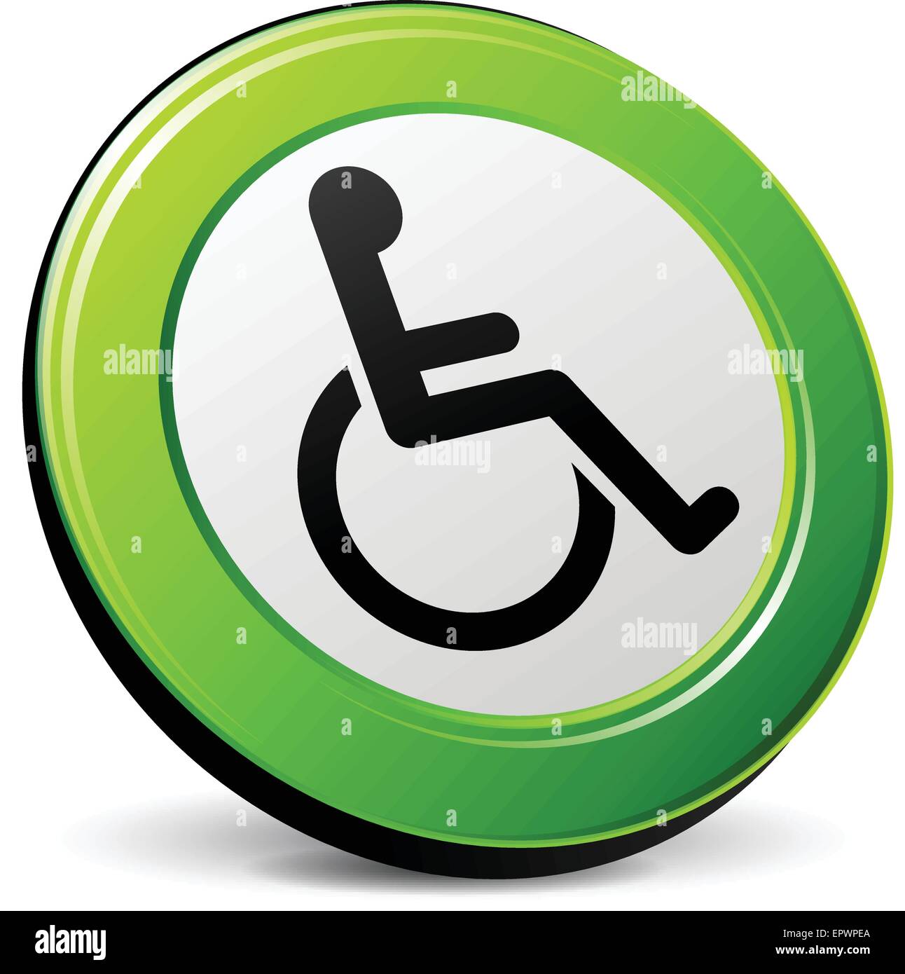 illustration of wheelchair 3d icon on white background Stock Vector