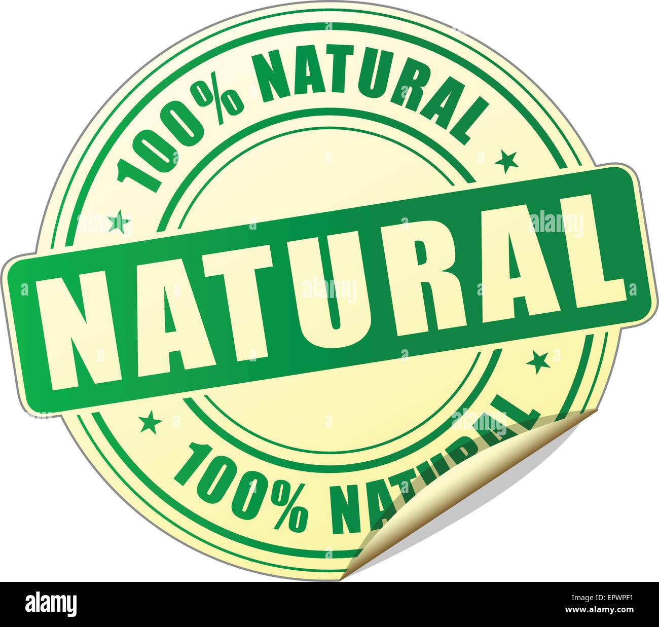 illustration of natural label design green icon Stock Vector