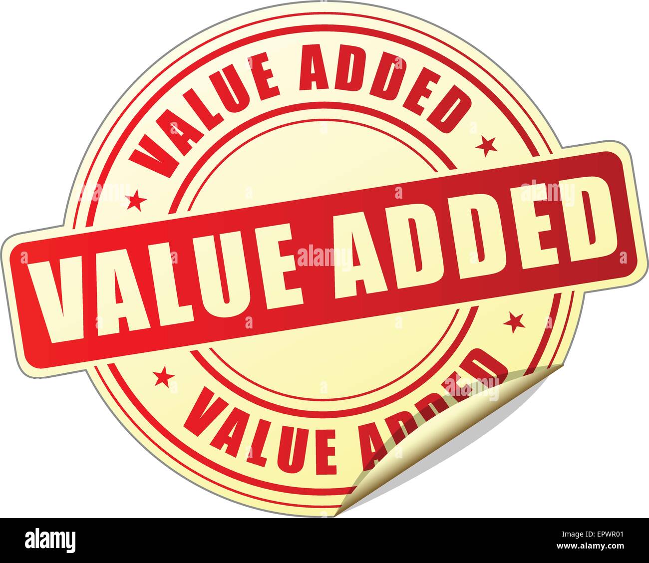 Illustration Of Value Added Label Design Red Icon Stock Vector Image 