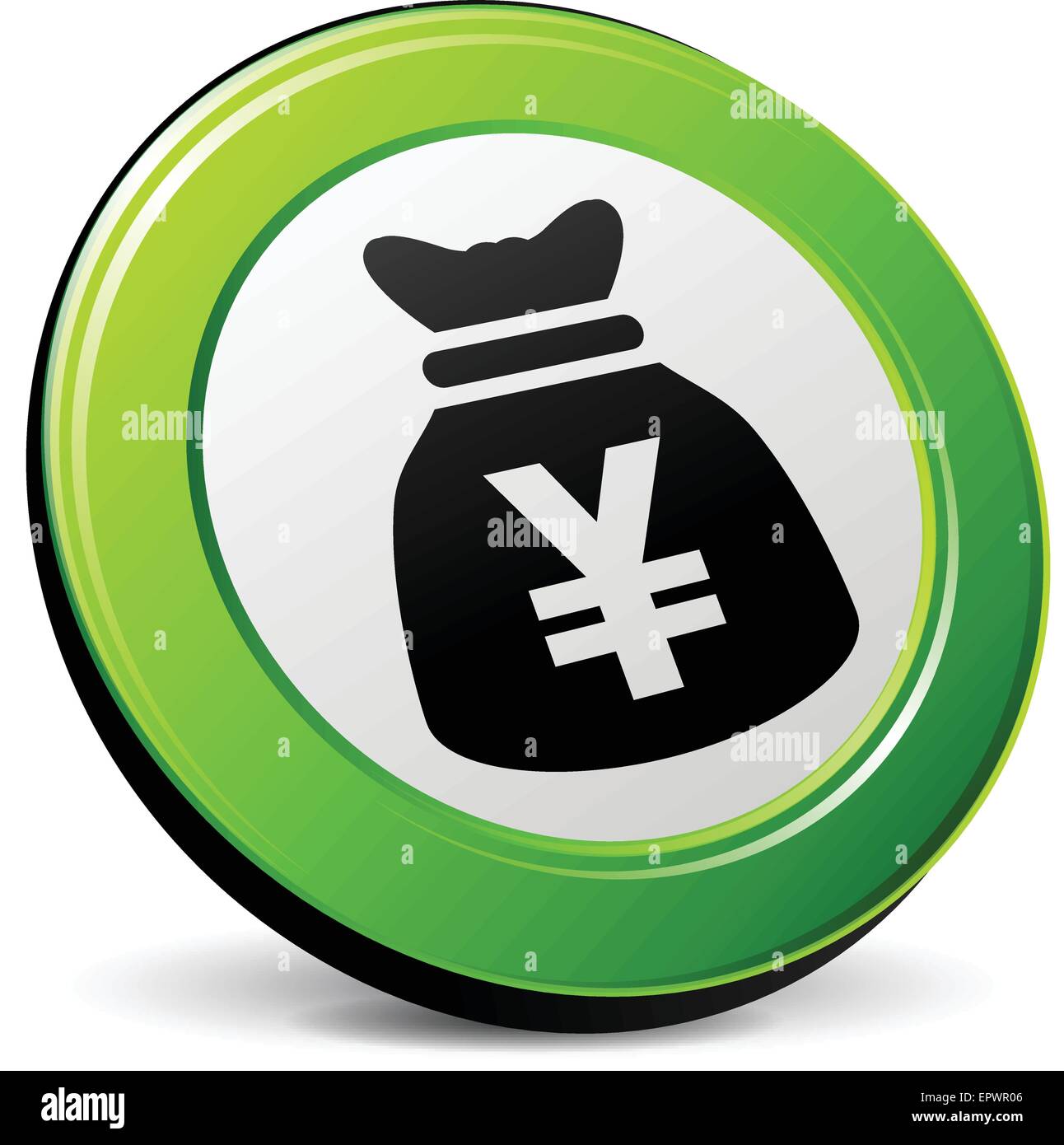 illustration of yen 3d icon on white background Stock Vector