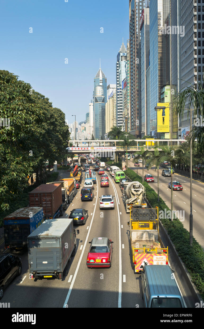 dh Gloucester Road CAUSEWAY BAY HONG KONG Traffic Hong Kong roads Stock Photo