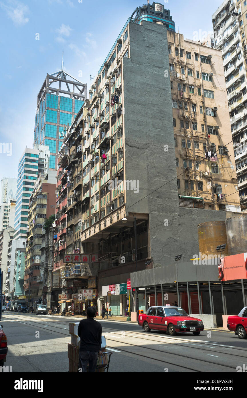 dh Des Voeux Road West SHEUNG WAN HONG KONG Old Hong Kong flats and new tower blocks Western District flat china city Stock Photo