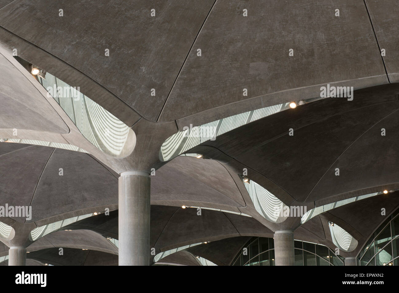 Queen Alia International Airport, Amman, Jordan. Concrete canopies Stock Photo