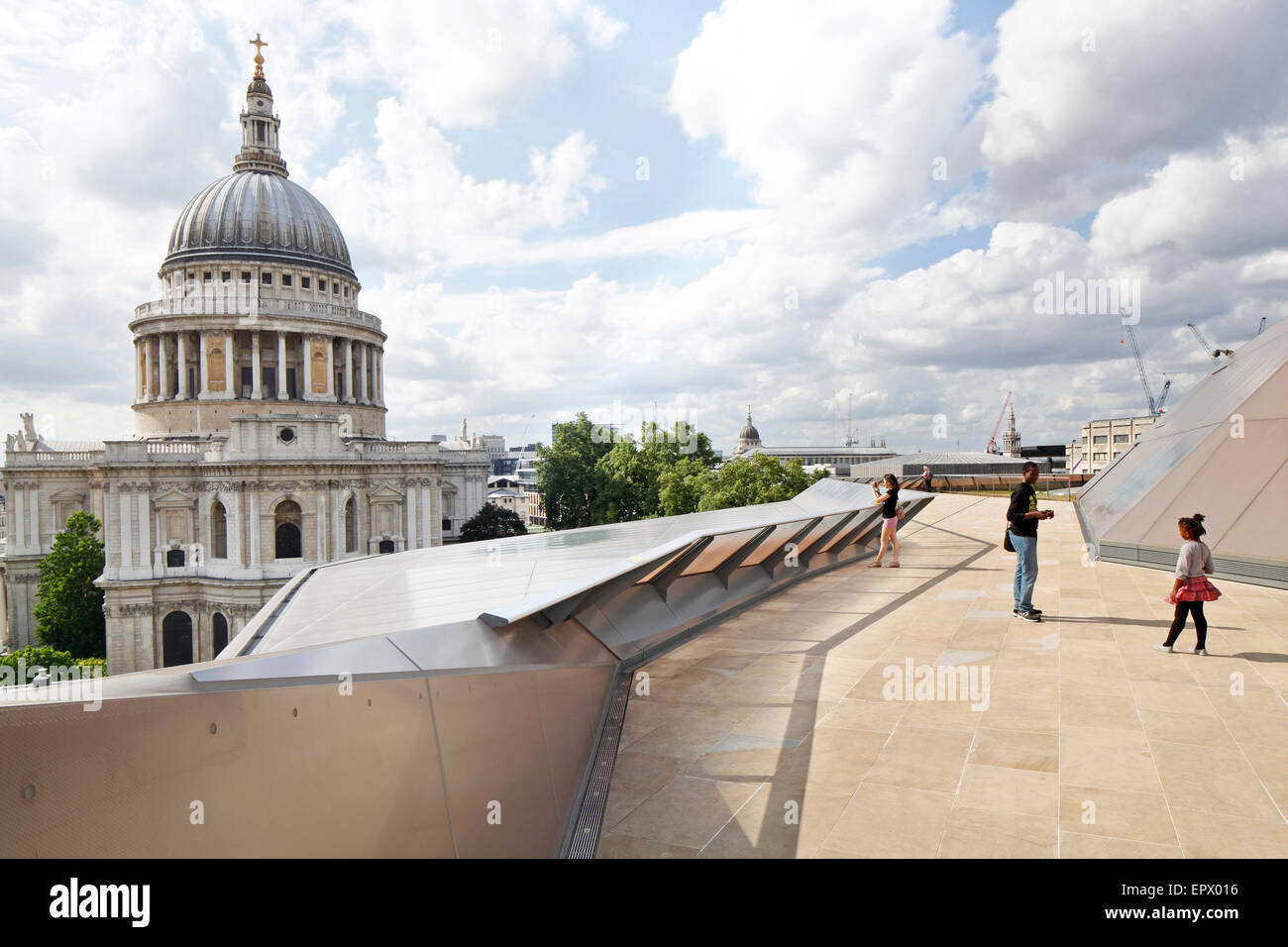 Roof terrace of One New Change London. Retail development near St Paul