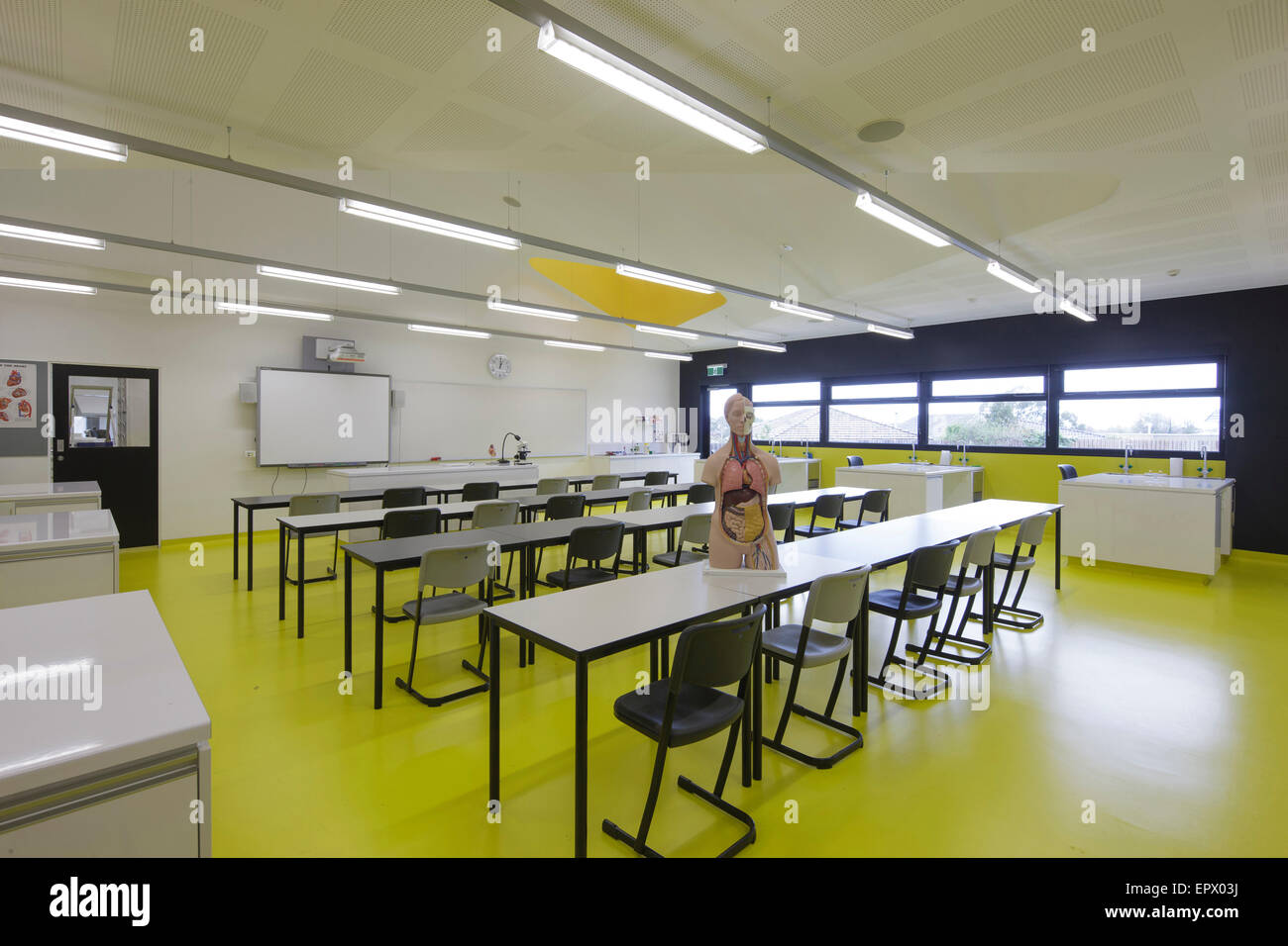 Classroom interior of Penleigh and Essendon Grammar School, Essendon, Melbourne, Australia. Stock Photo
