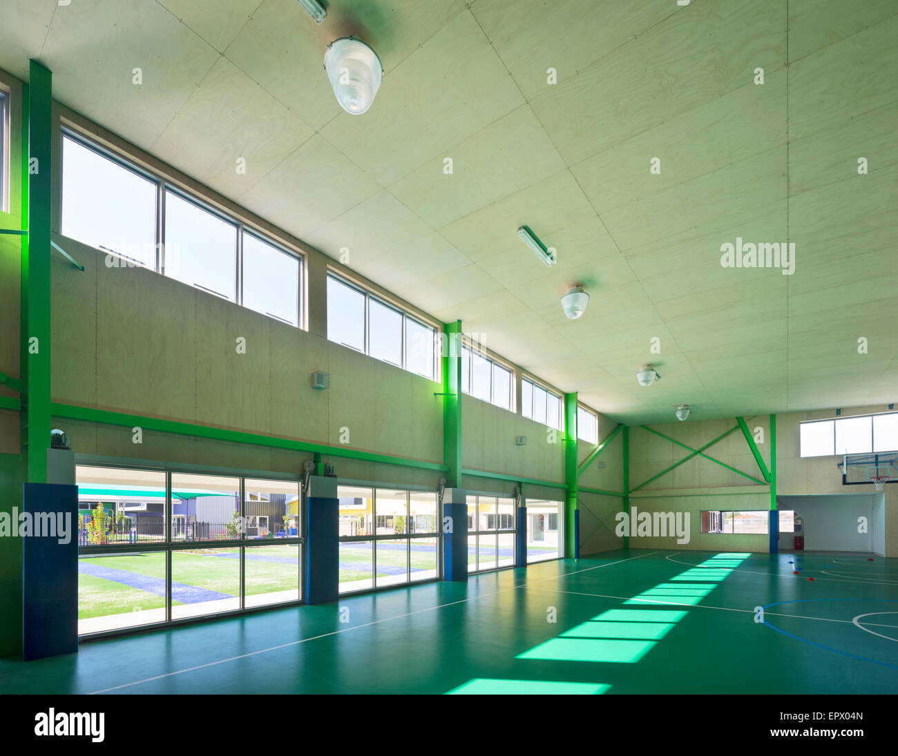 Sports hall in Dallas Brooks Community Primary School, Victoria, Australia Stock Photo