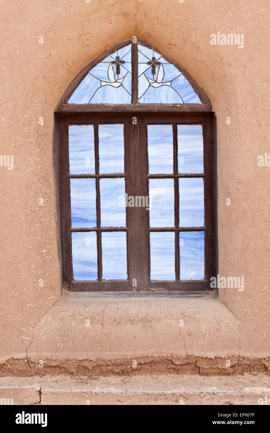 Window detail of San Geronimo Church, Taos Pueblo, New Mexico, USA. Stock Photo