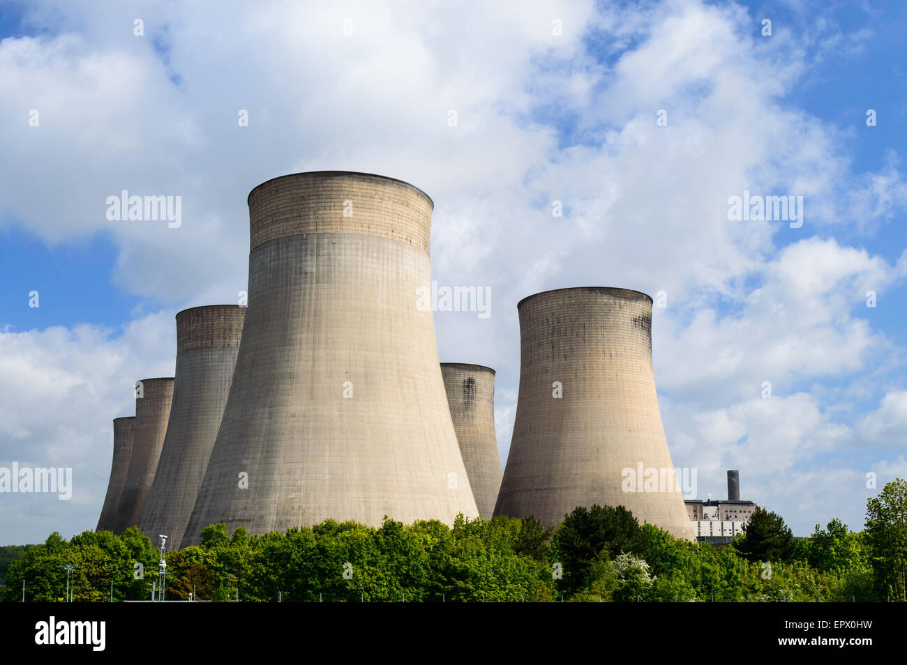 The cooling towers of E.ON UK controlled Ratcliffe-On-Soar power station, near Nottingham. Stock Photo