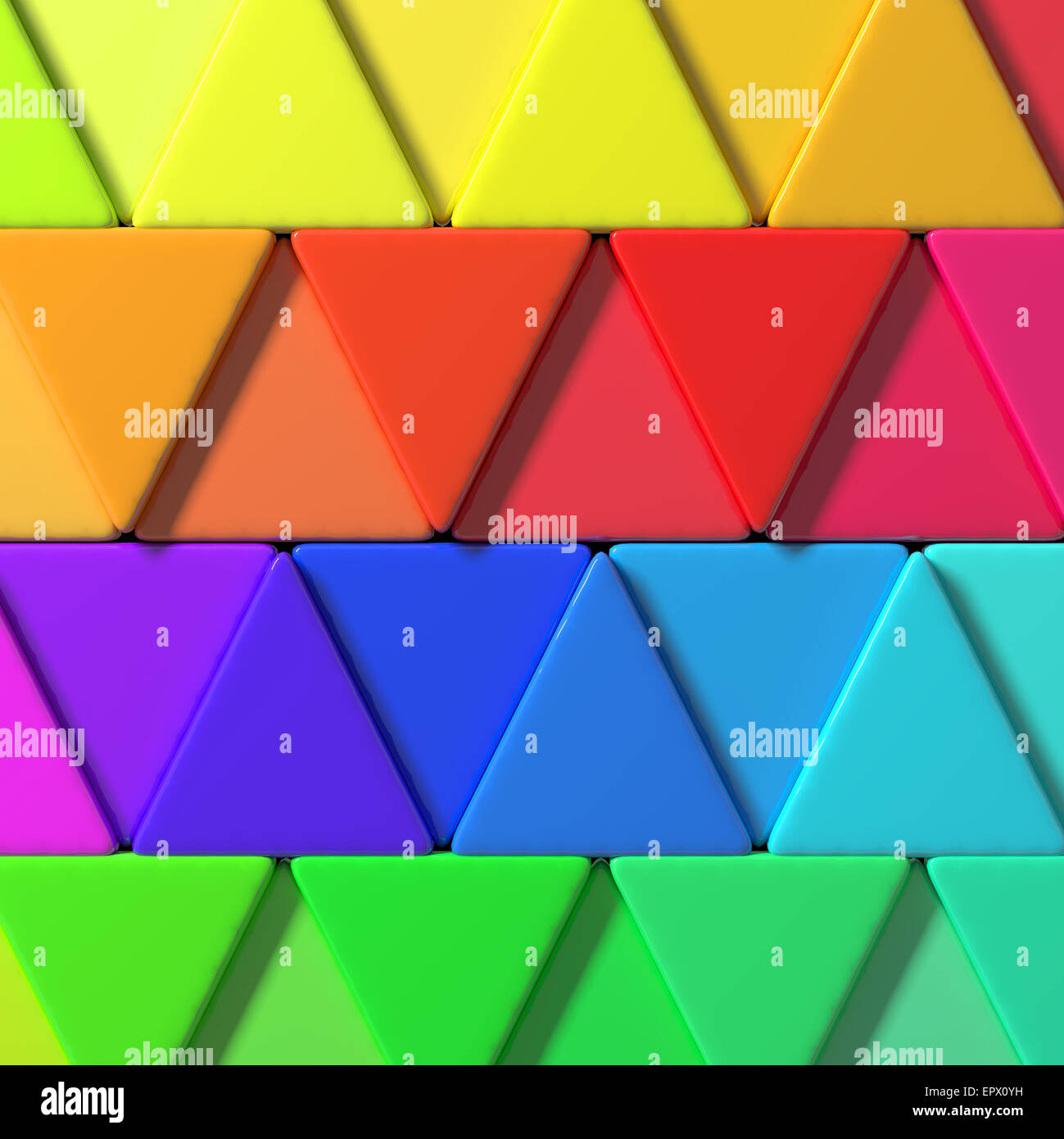 3d rendering with triangles of a lot of colors Stock Photo - Alamy