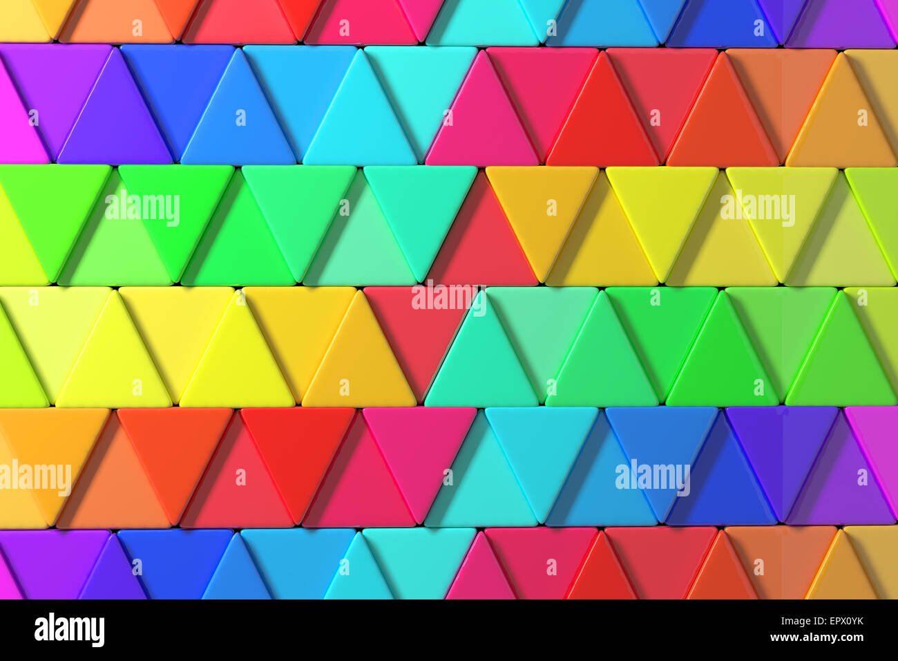 3d rendering with triangles of a lot of colors Stock Photo - Alamy