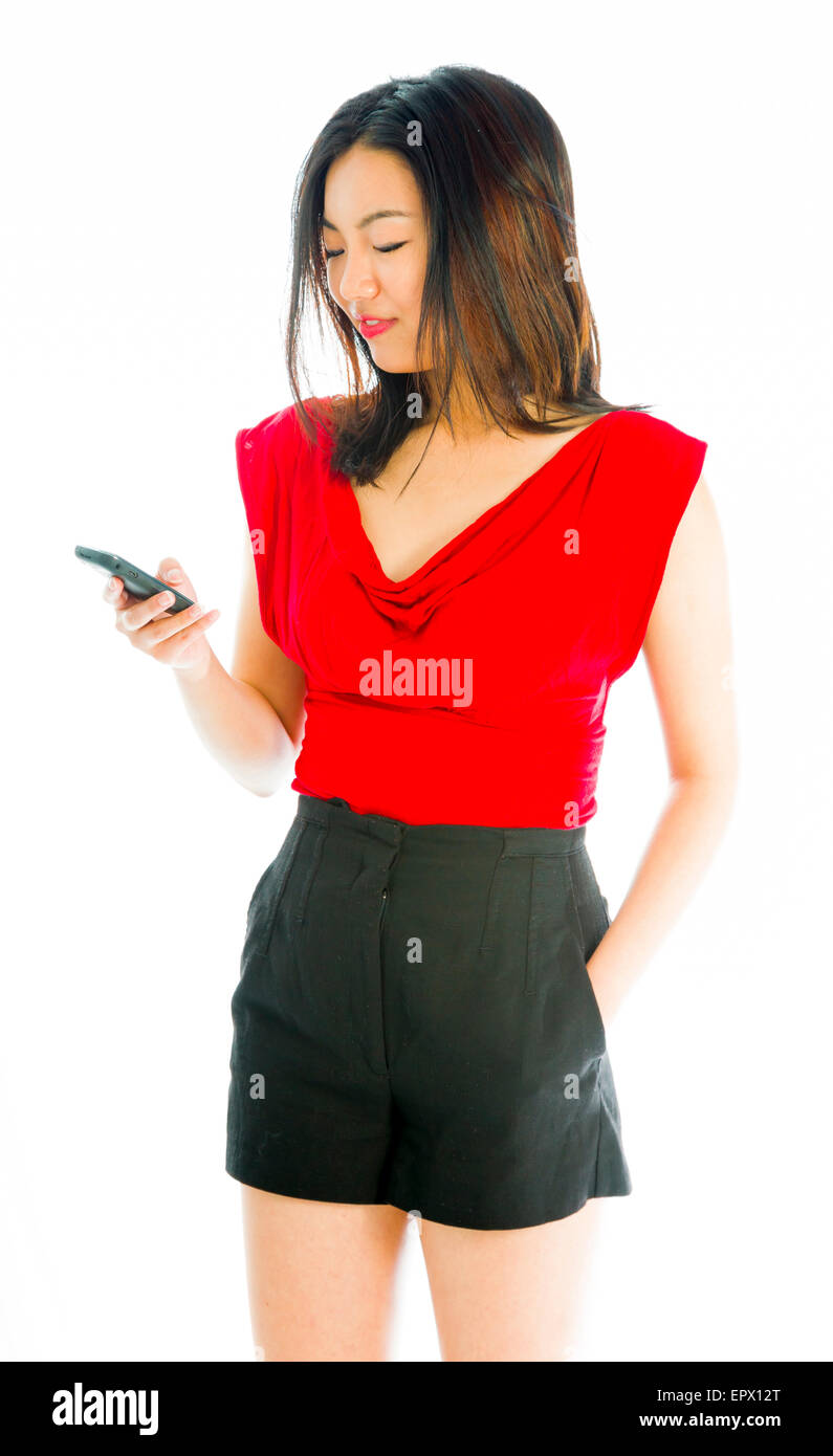 Asian woman in shorts Cut Out Stock Images & Pictures - Alamy