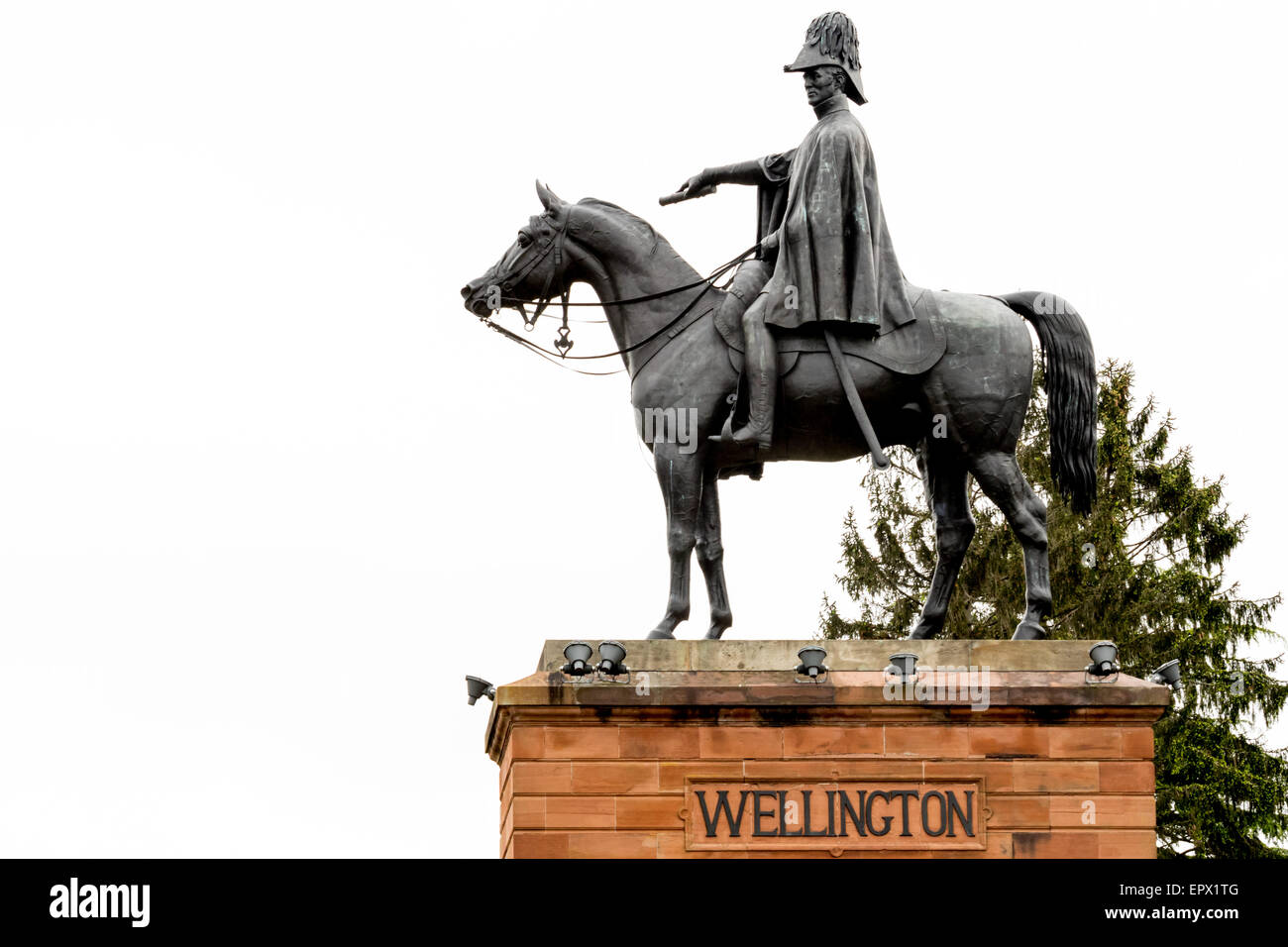 The Duke of Wellington Statue in Aldershot, Hampshire, United Kingdom Stock Photo