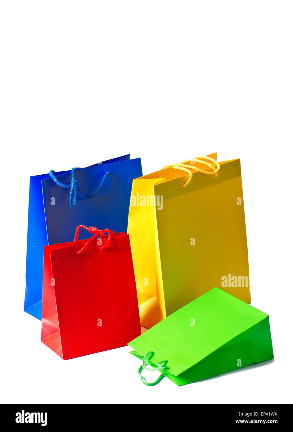 Colorful shopping bags isolated on white background. Sale concept Stock Photo