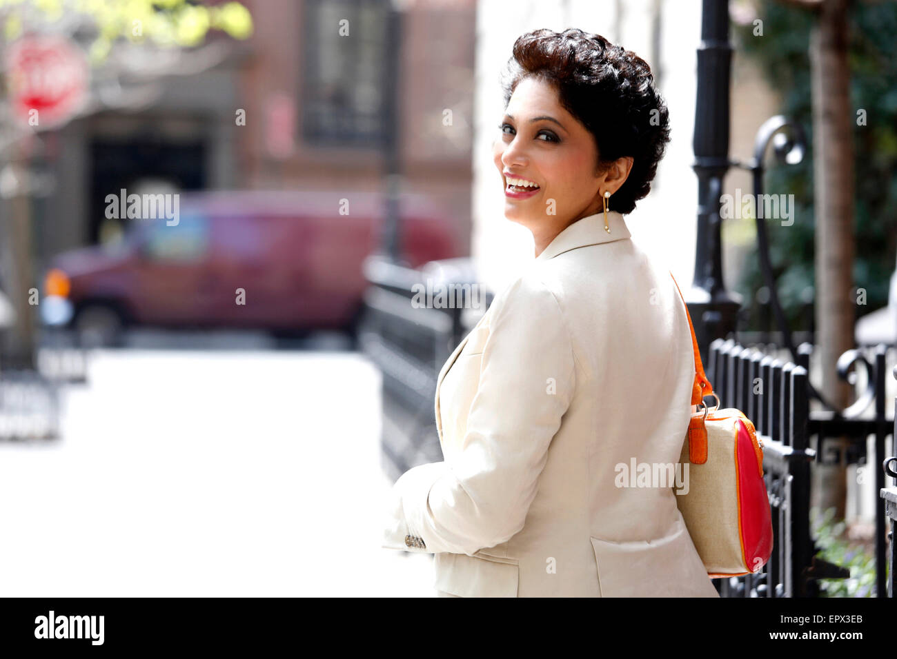 USA, New York State, New York City, Portrait of well-dressed mature woman Stock Photo