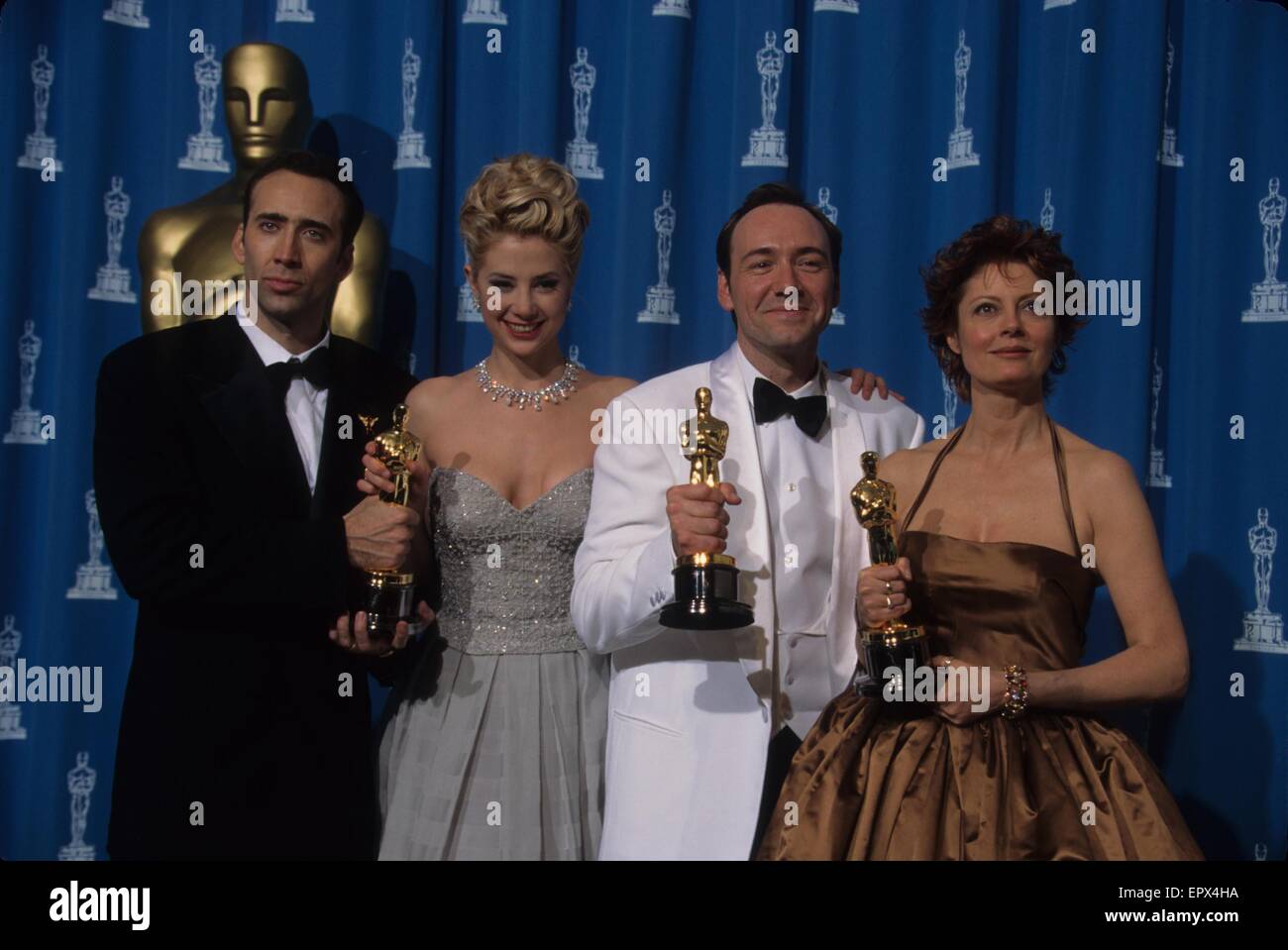 KEVIN SPACEY with Nicolas Cage, Mira Sorvino and Susan Sarandon 1996.at 68th annual Academy Awards.k4317lr. © Lisa Rose/Globe Photos/ZUMA Wire/Alamy Live News Stock Photo
