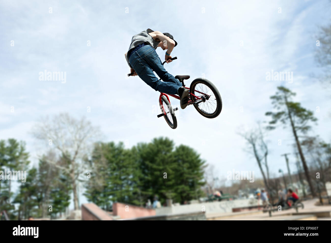 BMX Rider Jumping Stock Photo Alamy