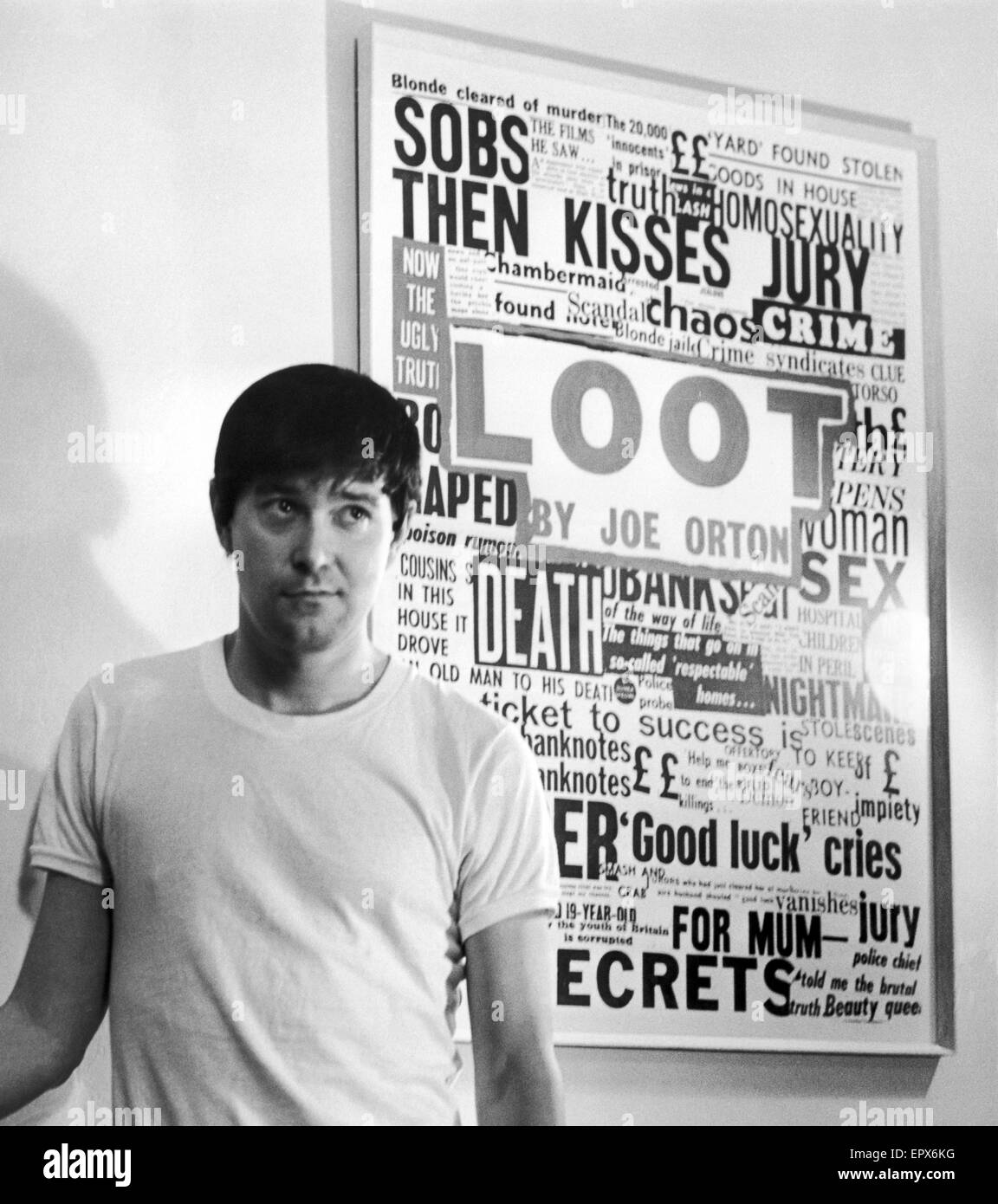 Joe Orton, Author, 1st March 1967. Stock Photo