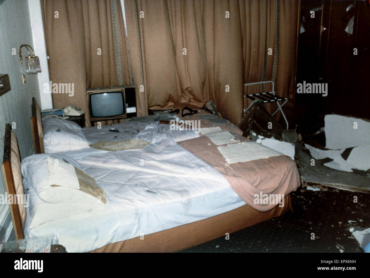 Interior view showing damage to the bedroom occupied by Margaret and
